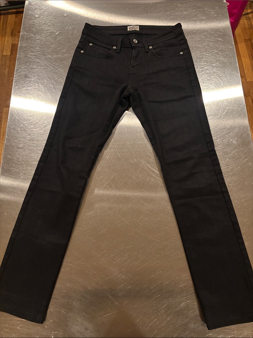 Naked & Famous Denim Black Slim Straight Jeans